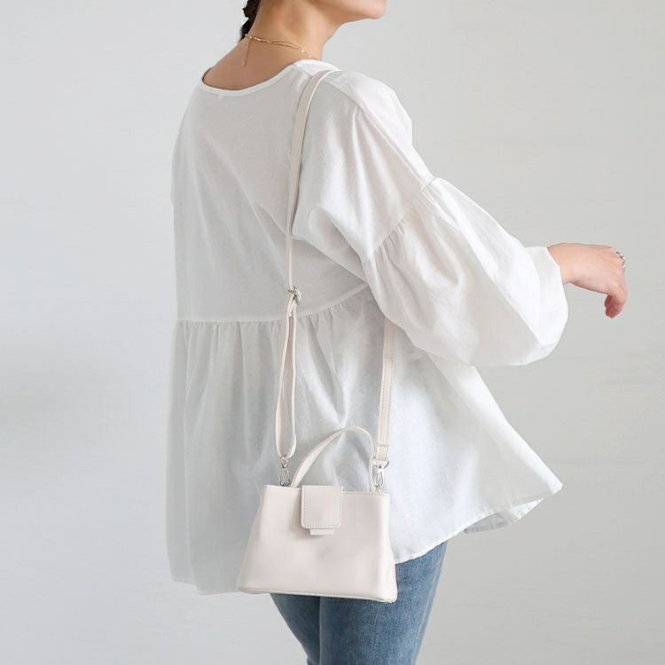 大きいサイズ レディース パフスリーブペプラムトップス　goldy-1455 【メール便可】