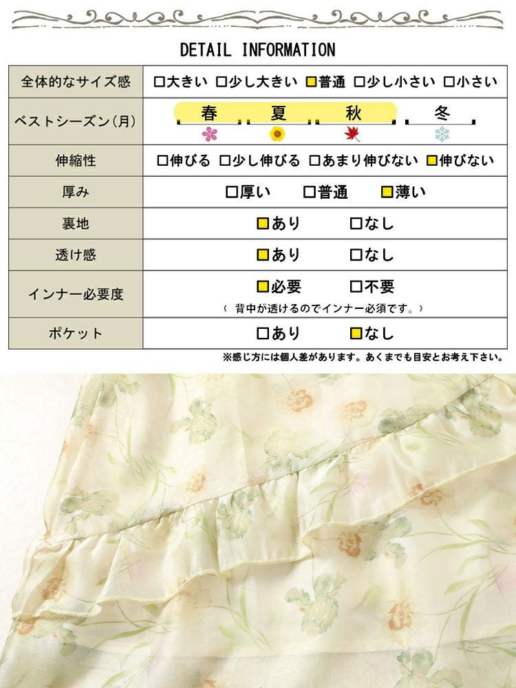 大きいサイズ レディース 花柄バックシャーリングワンピース　goldy-1463 【メール便可】