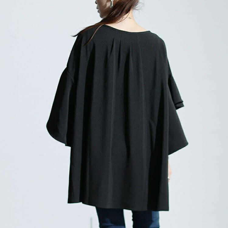 大きいサイズ レディース ハートネックバタフライスリーブプルオーバー　sw-0634