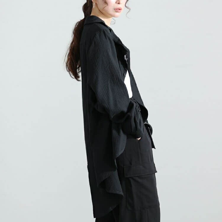 大きいサイズ レディース 楊柳コットンガーゼ変形シャツ　sw-0632