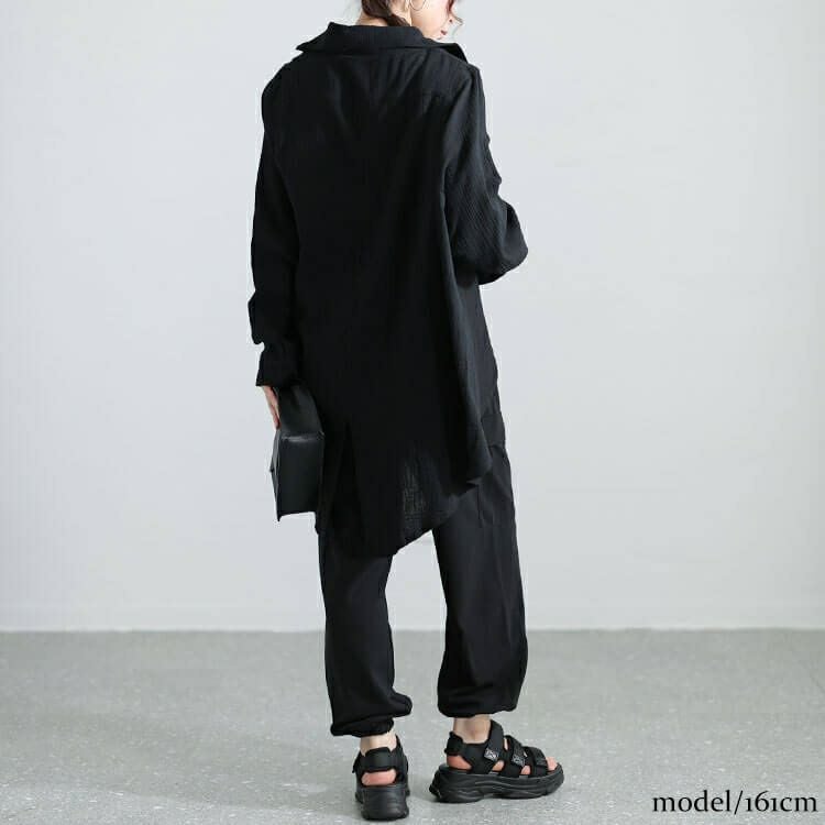 大きいサイズ レディース 楊柳コットンガーゼ変形シャツ　sw-0632