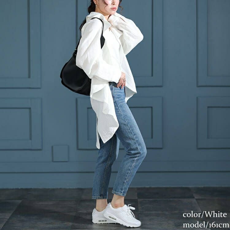 大きいサイズ レディース 楊柳コットンガーゼ変形シャツ　sw-0632