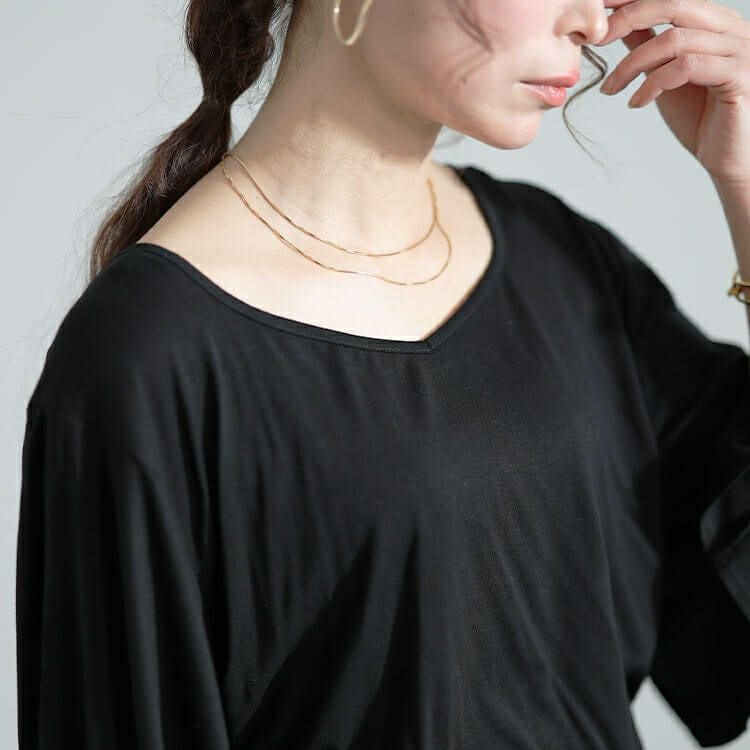 大きいサイズ レディース 接触冷感ケープスリーブハートネックワンピース　sw-0620