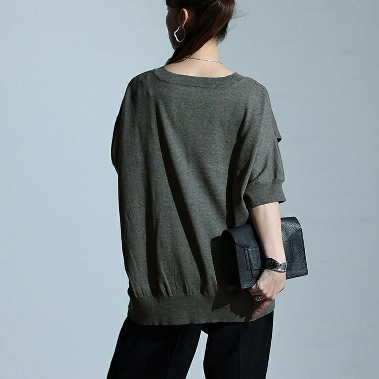 大きいサイズ レディース カットアウトスリーブVネックニット　wn-0210 【メール便可】