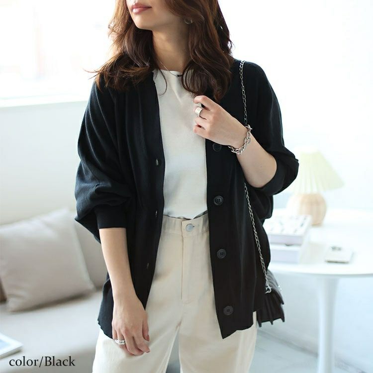 大きいサイズ レディース キーネックドルマンカーディガン　wn-0206