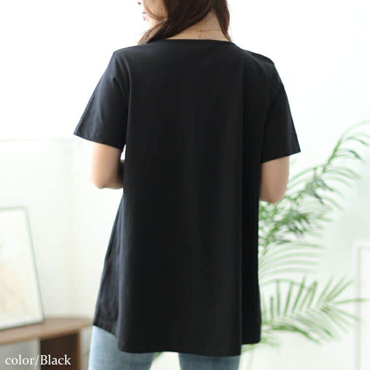 大きいサイズ レディース シャドーロゴチュニックTシャツ　cast-5544002 【メール便可】