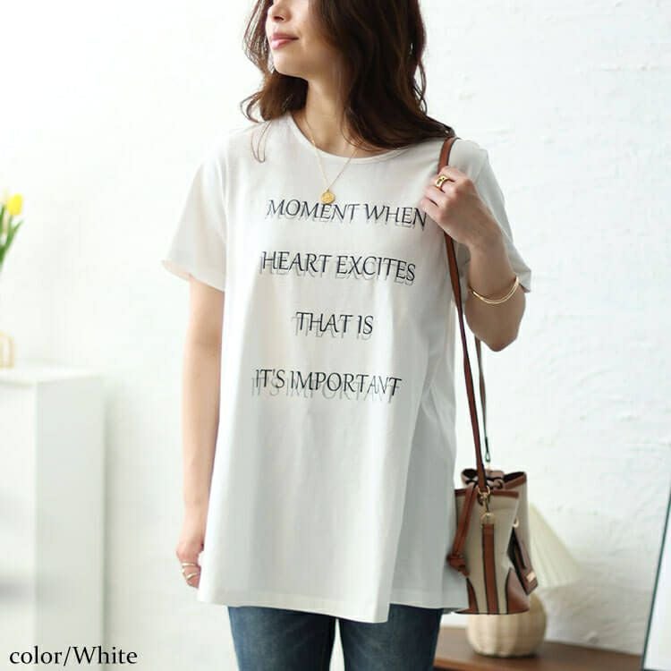 大きいサイズ レディース シャドーロゴチュニックTシャツ　cast-5544002 【メール便可】