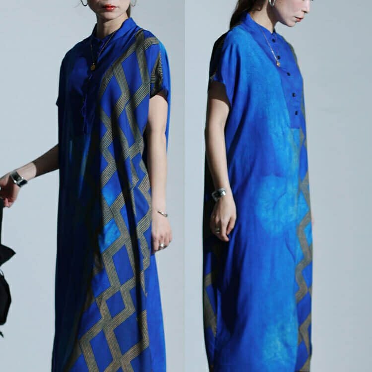 大きいサイズ レディース アートプリントシャツワンピース　goldy-1467 【メール便可】