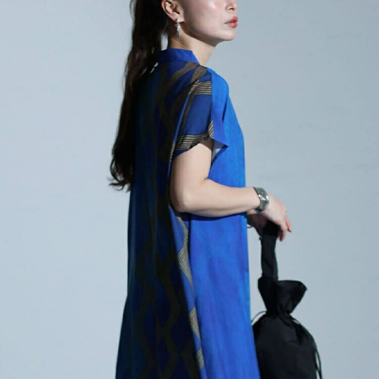 大きいサイズ レディース アートプリントシャツワンピース　goldy-1467 【メール便可】