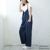 大きいサイズ レディース デニムキャミオールインワン　wd-0372 ネイビー