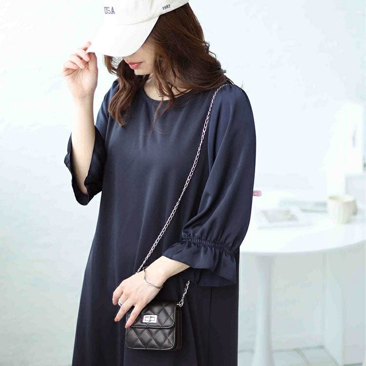 大きいサイズ レディース 2wayキャンディスリーブ裾フレアワンピース　cpdai-658503