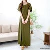 大きいサイズ レディース コットンマキシ丈ワンピース　goldy-1451 カーキ