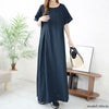 大きいサイズ レディース コットンマキシ丈ワンピース　goldy-1451 ネイビー