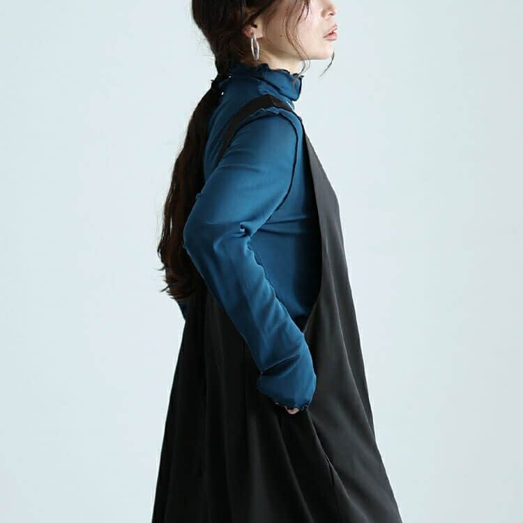 大きいサイズ レディース バックベルト2wayアシメジャンパースカート　nw-24014