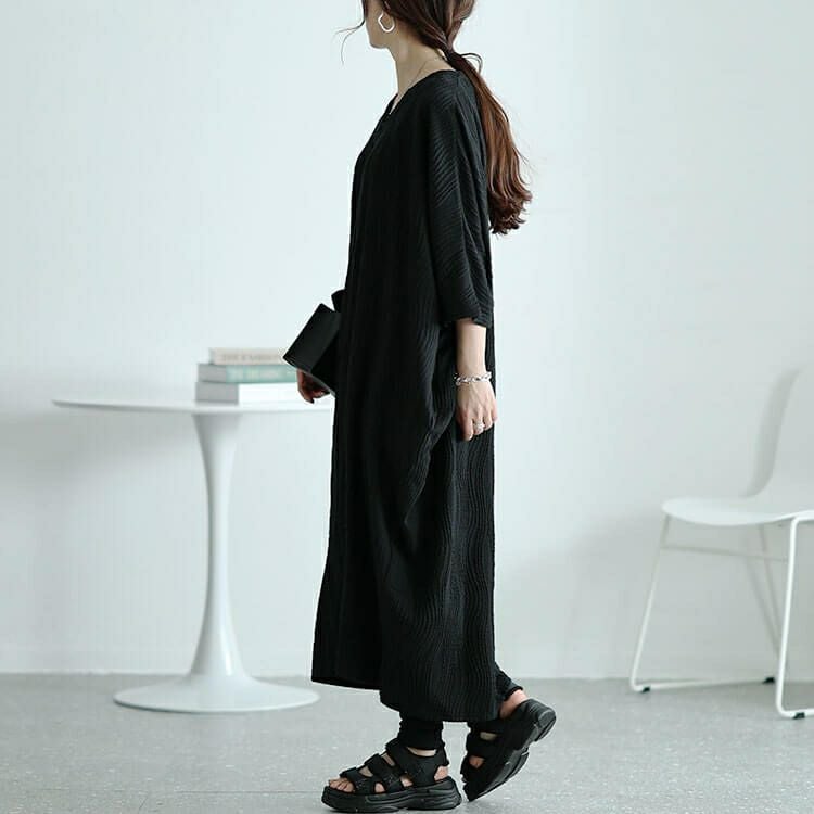 大きいサイズ レディース ドレープドルマンコクーンワンピース　nw-24013