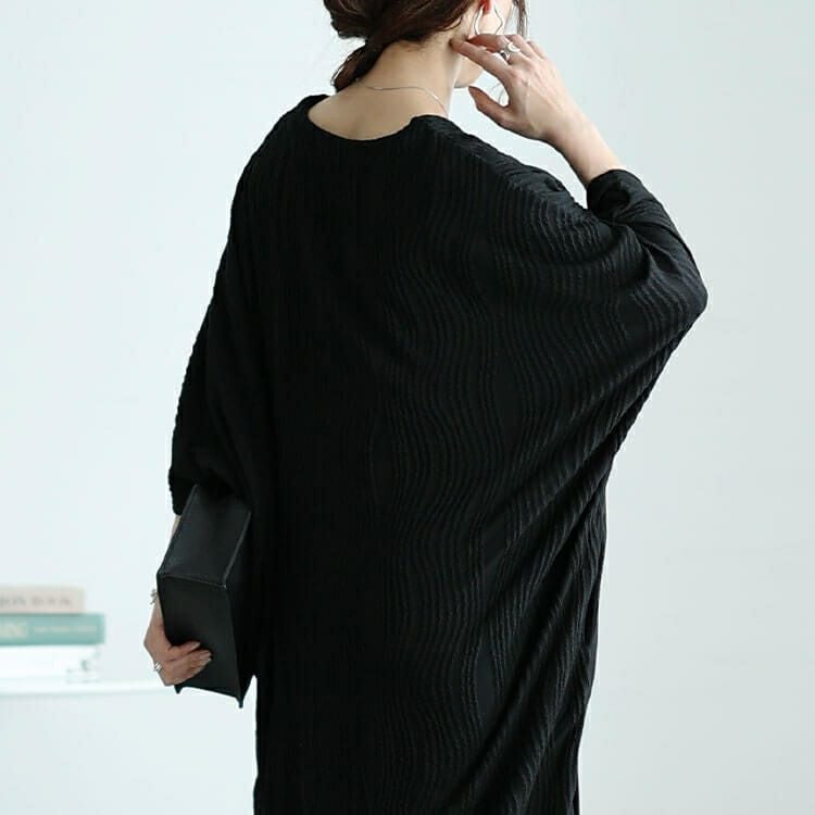 大きいサイズ レディース ドレープドルマンコクーンワンピース　nw-24013