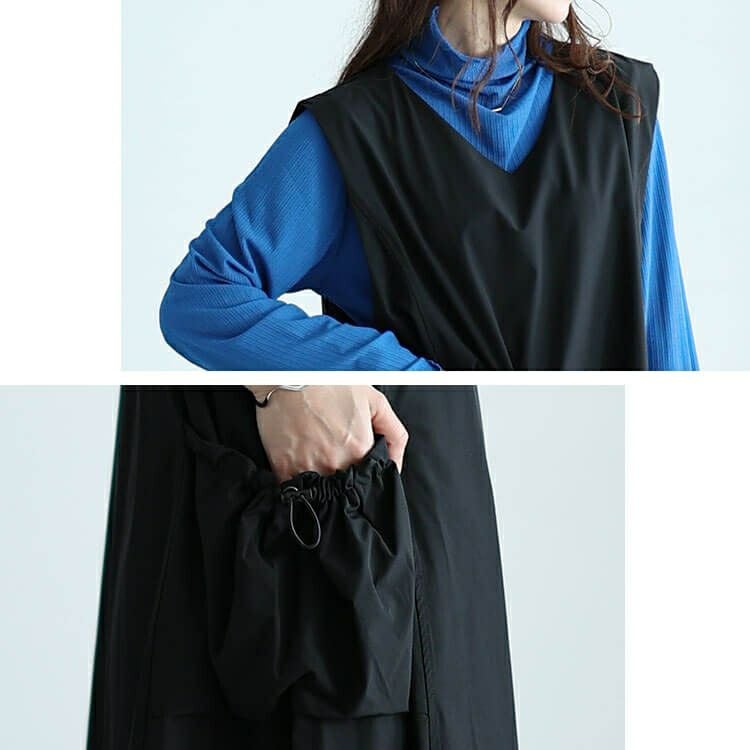 大きいサイズ レディース ボリュームポケットノースリーブワンピース　nw-24012