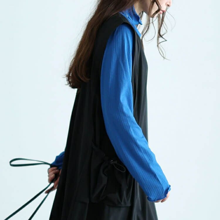 大きいサイズ レディース ボリュームポケットノースリーブワンピース　nw-24012