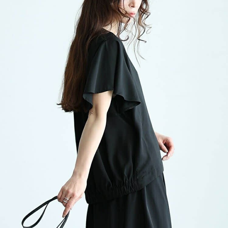 大きいサイズ レディース レイヤード風ブラウジンングワンピース　nw-24010