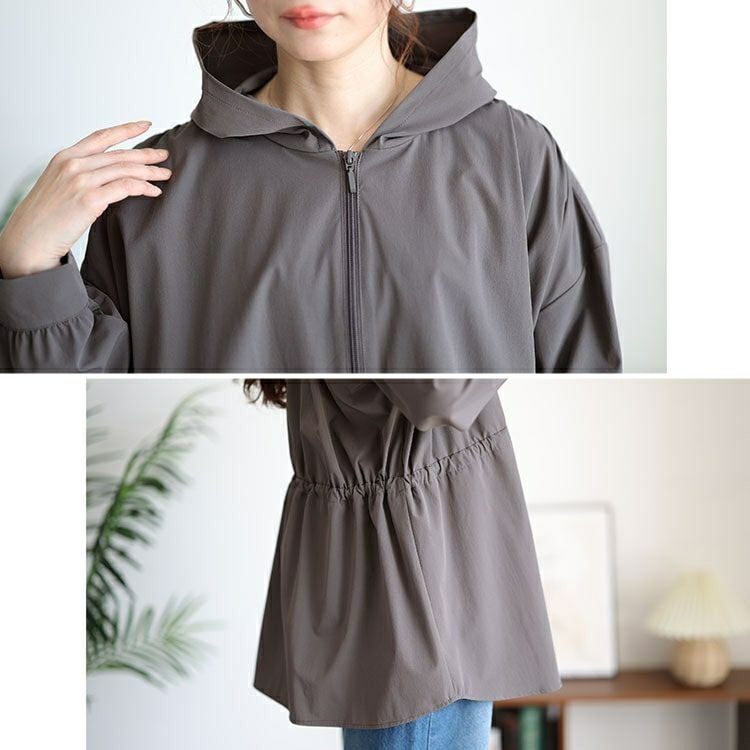 大きいサイズ レディース ウエストドロストラッシュガードパーカー　mncut-548305