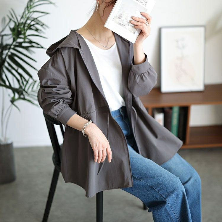 大きいサイズ レディース ウエストドロストラッシュガードパーカー　mncut-548305