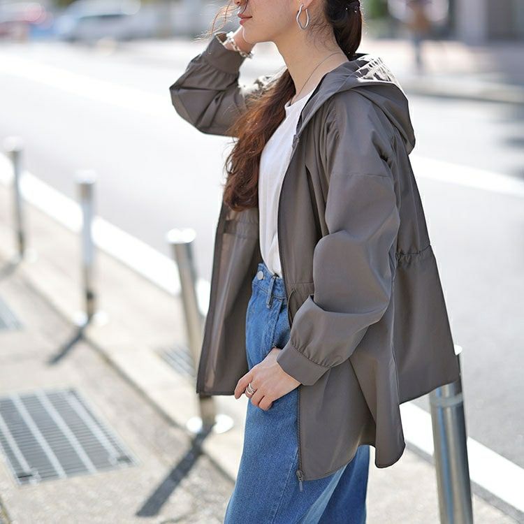 大きいサイズ レディース ウエストドロストラッシュガードパーカー　mncut-548305