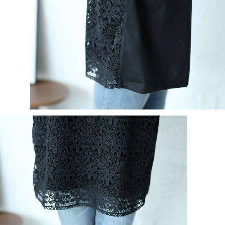 大きいサイズ レディース フラワーレース切替えドルマンプルオーバー　cast-5544024 【メール便可】