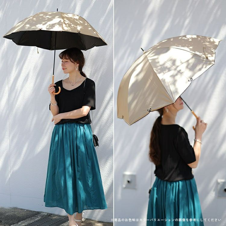 大きいサイズ レディース UV99％フルール55cm晴雨兼用傘　map-914049