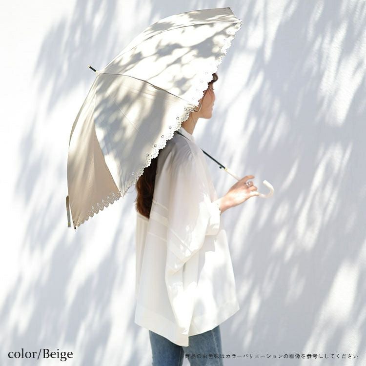 大きいサイズ レディース UV99％カットスイートフラワー58cm晴雨兼用傘　map-914053