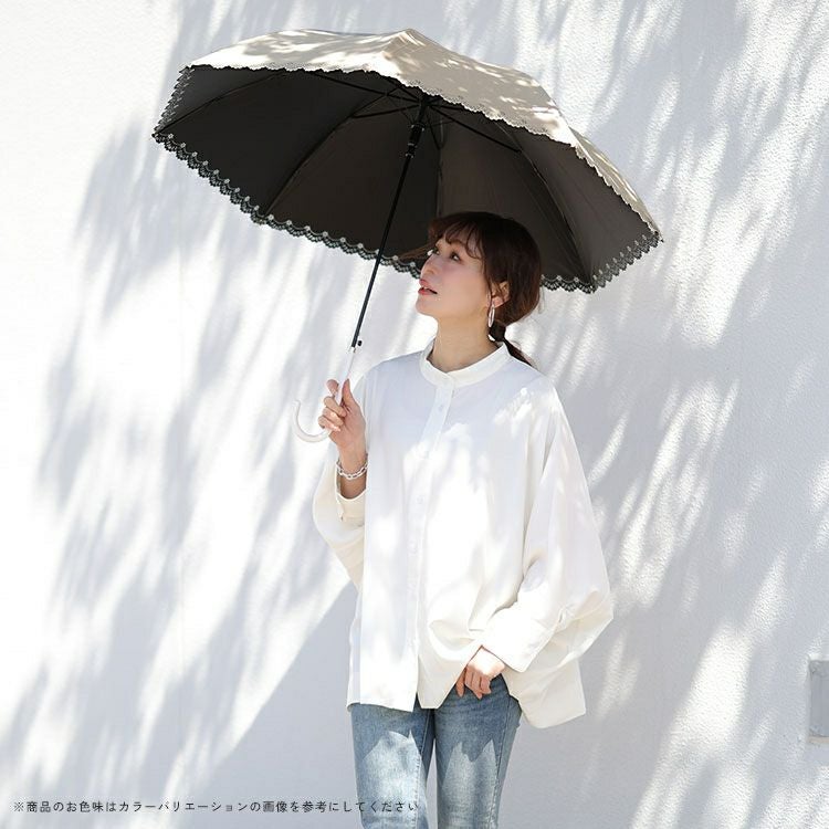 大きいサイズ レディース UV99％カットスイートフラワー58cm晴雨兼用傘　map-914053