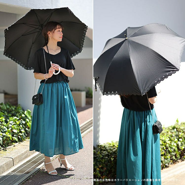 大きいサイズ レディース UV99％カットスイートフラワー58cm晴雨兼用傘　map-914053