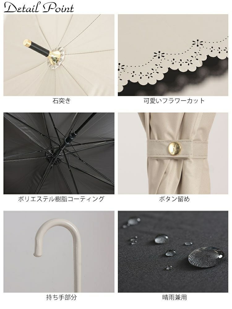 大きいサイズ レディース UV99％カットスイートフラワー58cm晴雨兼用傘　map-914053