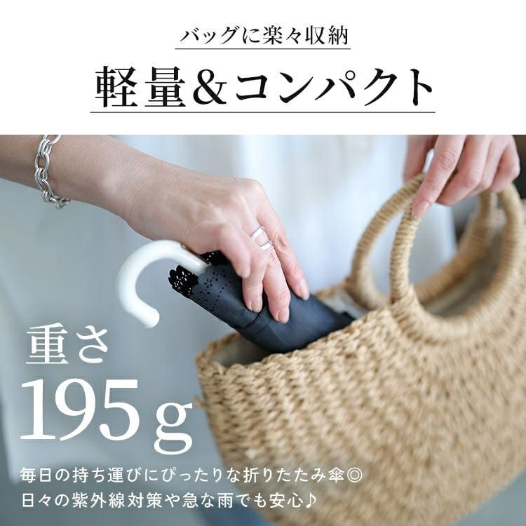 大きいサイズ レディース UV99％カットスイートフラワー55cm晴雨兼用折り畳み傘　map-924053