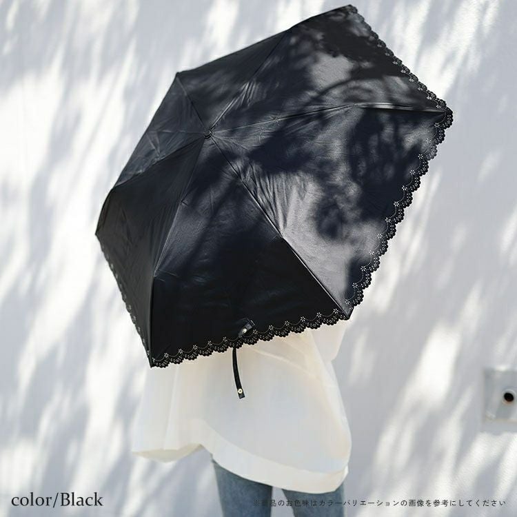 大きいサイズ レディース UV99％カットスイートフラワー55cm晴雨兼用折り畳み傘　map-924053