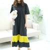 大きいサイズ レディース 裾プリーツ切替えワンピース　goldy-1466 【メール便可】 ブラック