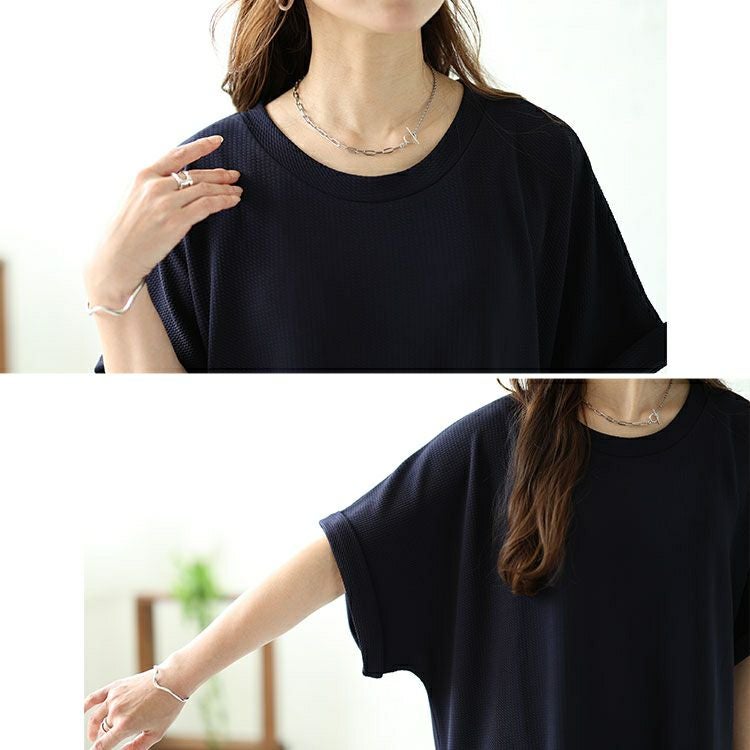 大きいサイズ レディース スリット入りドルマンワンピース　mncut-142036