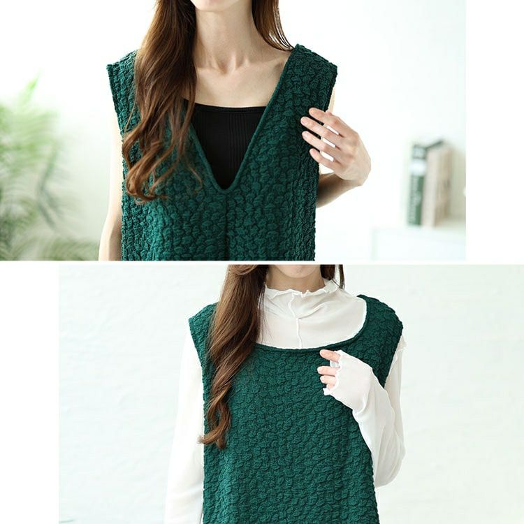 大きいサイズ レディース 前後2wayぽこぽこノースリーブワンピース　mncut-142035