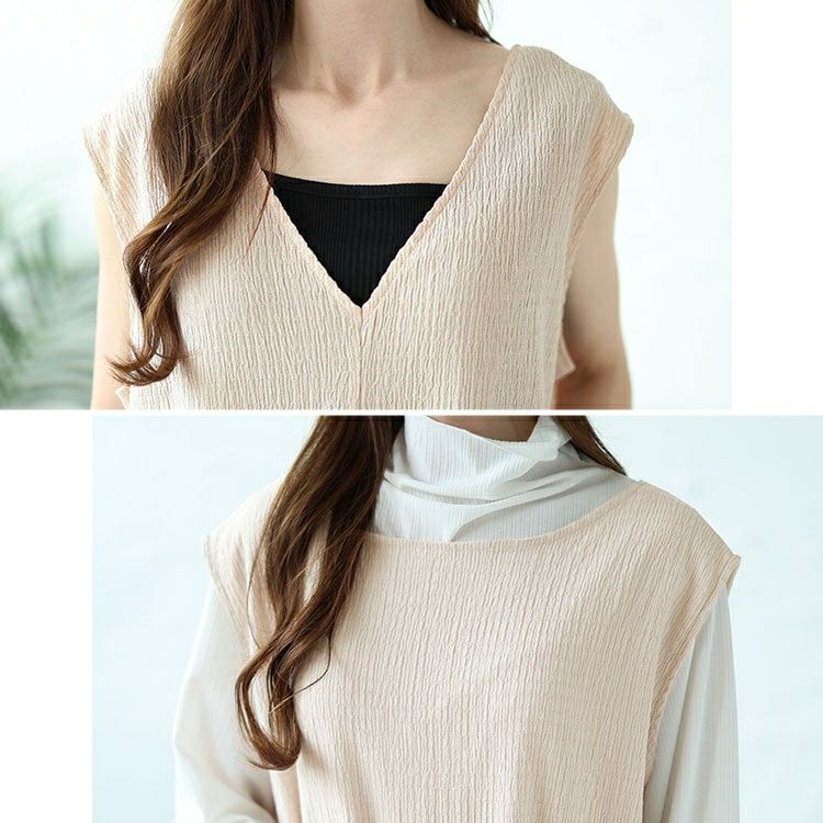 大きいサイズ レディース 前後2way楊柳ノースリーブワンピース　mncut-142034