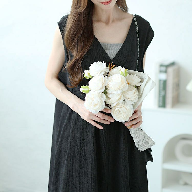 大きいサイズ レディース 前後2way楊柳ノースリーブワンピース　mncut-142034