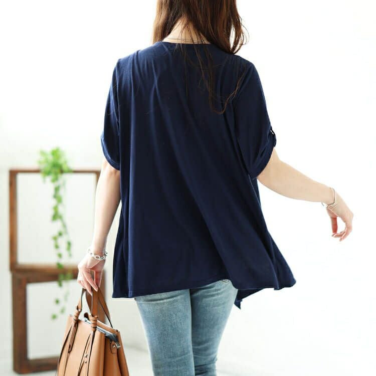 大きいサイズ レディース フェイクレイヤードレースプルオーバー　plan-240058