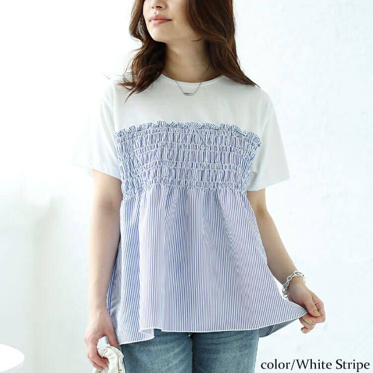 大きいサイズ レディース ビスチェドッキングシャーリングプルオーバー　plan-240051