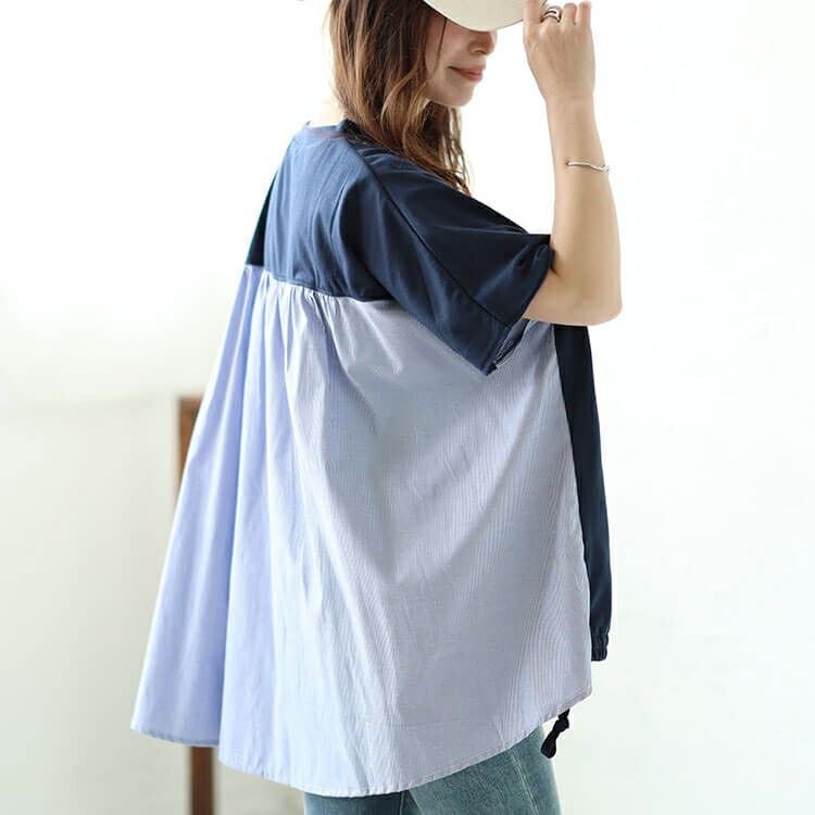 大きいサイズ レディース 異素材切替えドロストドルマンプルオーバー　plan-240042 【メール便可】