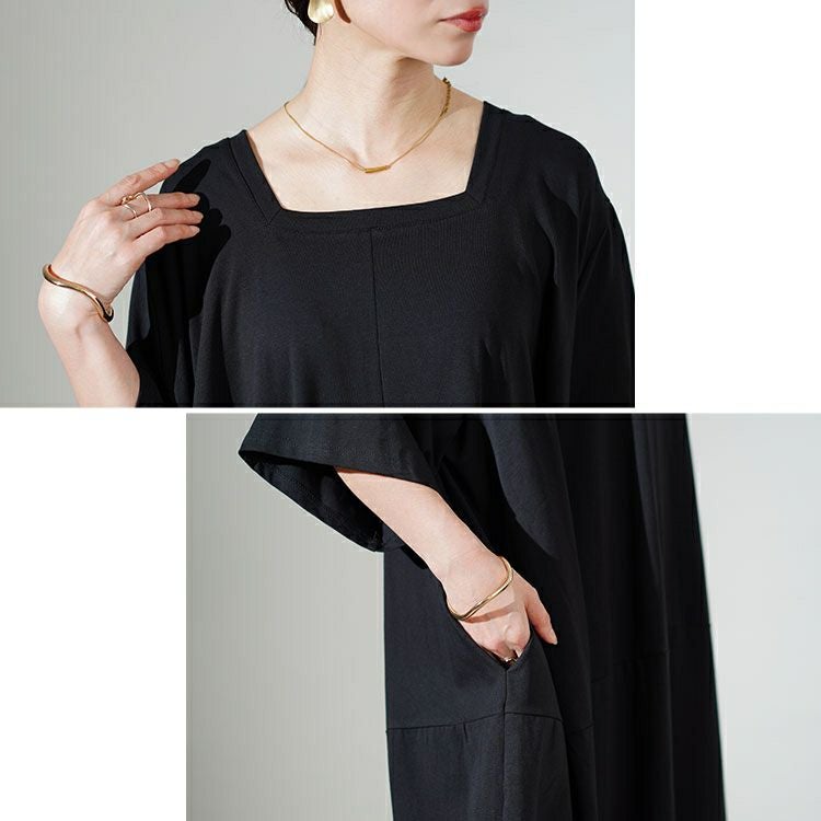 大きいサイズ レディース 接触冷感コクーンワンピース　kt-7824600