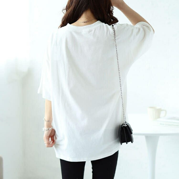 大きいサイズ レディース ロゴコットンTシャツ　cros-130308 【メール便可】