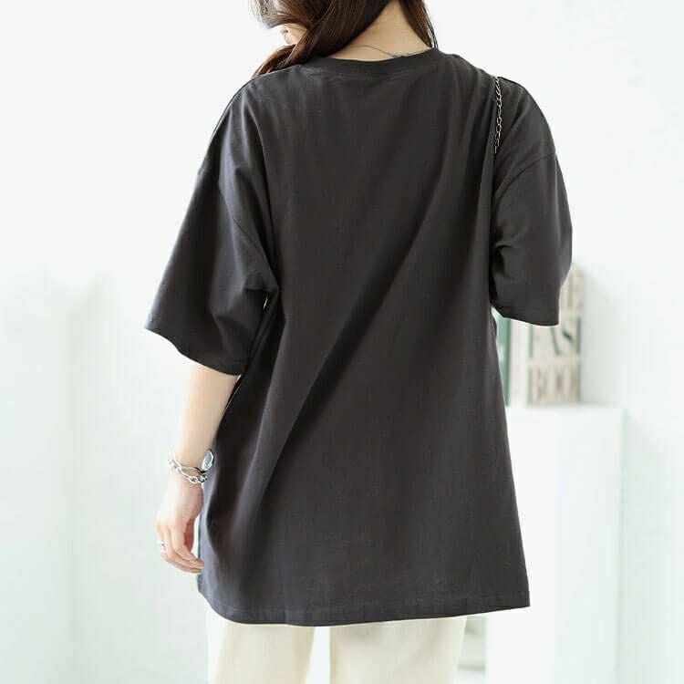 大きいサイズ レディース サガラ刺繍フラワーコットンTシャツ　cros-130276 【メール便可】