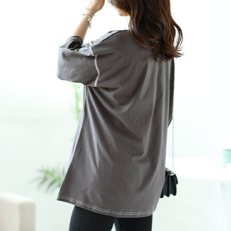 大きいサイズ レディース ロゴラメ刺繍コットンTシャツ　cros-130275 【メール便可】