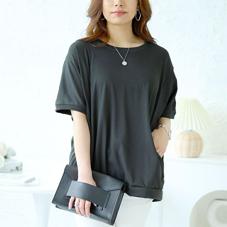 大きいサイズ レディース ストレッチドルマントップス　goldy-1481 【メール便可】