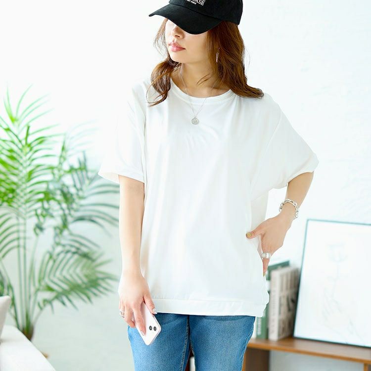 大きいサイズ レディース ストレッチドルマントップス　goldy-1481 【メール便可】