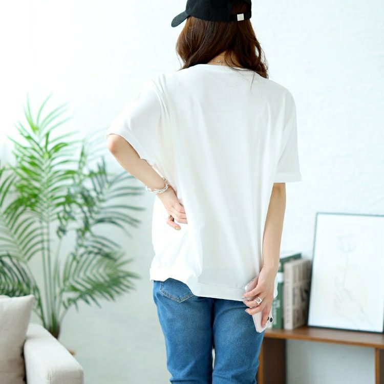 大きいサイズ レディース ストレッチドルマントップス　goldy-1481 【メール便可】