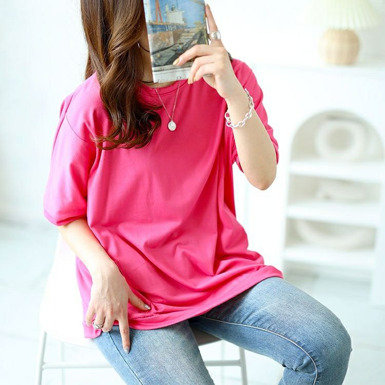 大きいサイズ レディース ストレッチドルマントップス　goldy-1481 【メール便可】